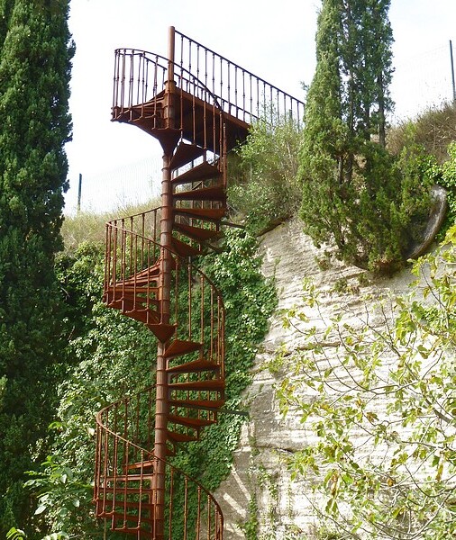 Cast iron staircase Reims model with a height of 12 meters (France)