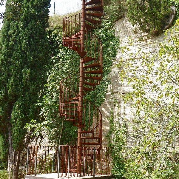 Cast iron spiral staircase model Reims with a height of 12 meters